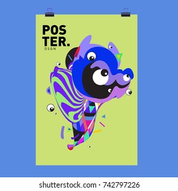 Abstract  Colorful Curvy Liquid Cover and Poster Design Template. Flat Line Shape and Pattern Layout Design Template.