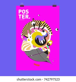 Abstract  Colorful Curvy Liquid Cover and Poster Design Template. Flat Line Shape and Pattern Layout Design Template.