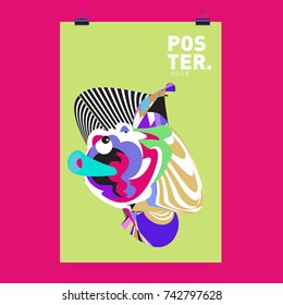 Abstract  Colorful Curvy Liquid Cover and Poster Design Template. Flat Line Shape and Pattern Layout Design Template.