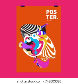 Abstract  Colorful Curvy Liquid Cover and Poster Design Template. Flat Line Shape and Pattern Layout Design Template.