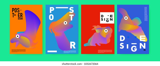 	
Abstract  Colorful curvy liquid covers and poster set. Bubble shapes layout design composition and template. 