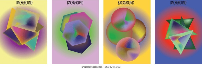 Abstract Colorful curvy liquid covers and poster set. Bubble shapes layout design composition and template.eps 10