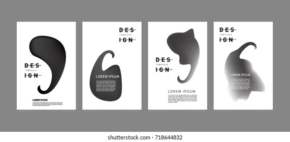 Abstract  Colorful curvy liquid covers and poster set. Bubble shapes layout design composition and template. 