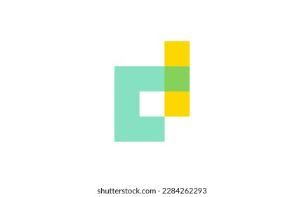 Abstract colorful D letter logo