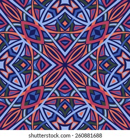 Abstract Colorful Damask Seamless Vector Background