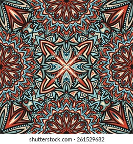 Abstract Colorful Damask Seamless Vector Background