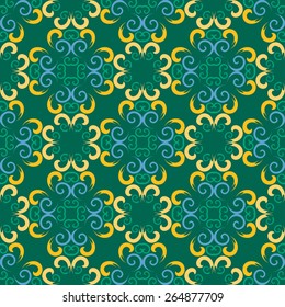 Abstract Colorful Damask Seamless Vector Background