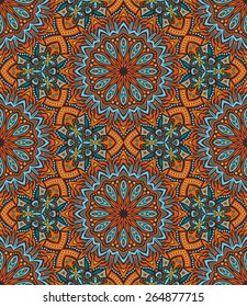 Abstract Colorful Damask Seamless Vector Background
