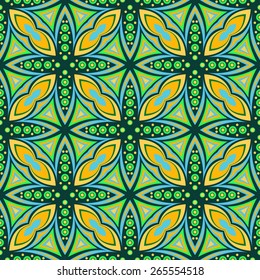 Abstract Colorful Damask Seamless Vector Background