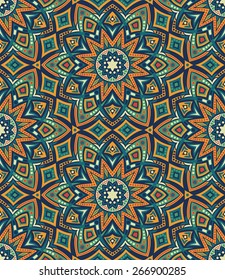 Abstract Colorful Damask Seamless Vector Background
