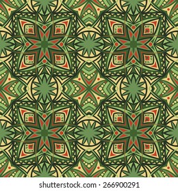 Abstract Colorful Damask Seamless Vector Background
