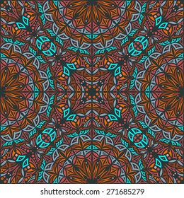 Abstract Colorful Damask Seamless Vector Background