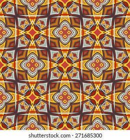 Abstract Colorful Damask Seamless Vector Background