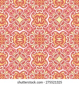 Abstract Colorful Damask Seamless Vector Background