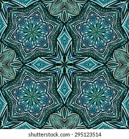 Abstract Colorful Damask Seamless Vector Background