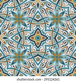 Abstract Colorful Damask Seamless Vector Background