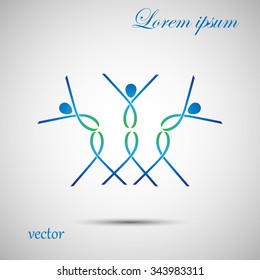 Abstract colorful dancing figures