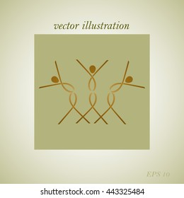 Abstract colorful dancing figures