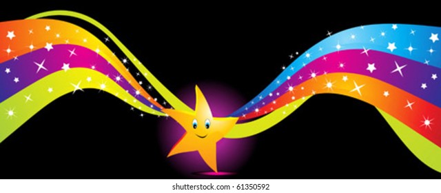 abstract colorful dancing stars vector illustration