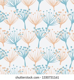 Abstract colorful dandelion seamless pattern, best for fabric design, white color