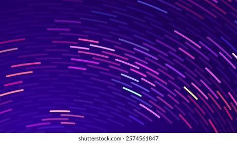 Abstract Colorful Data Flowing Lines. Speed Lines Lights Graphics. Futuristic Linear Backdrop Design. Technology, Big Data, Science Theme Template.