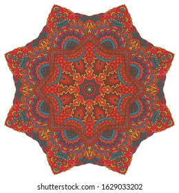 Abstract colorful decorative medallion pattern. Ethnic Mandala ornament. Can be used for textile, greeting card, coloring book, phone case print