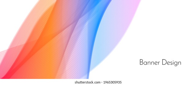 Abstract colorful decorative stylish modern wave design banner background vector