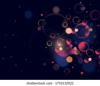 Abstract colorful defocused circular bokeh sparkle glitter lights background.EPS10