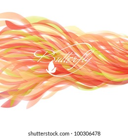 Abstract colorful design with butterfly. Vector illustration.