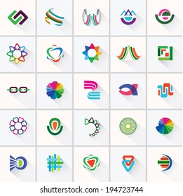 ABSTRACT COLORFUL DESIGN ELEMENTS and ICONS.