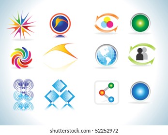 abstract colorful design elements icons vector illustration