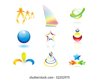 abstract colorful design elements icons vector illustration