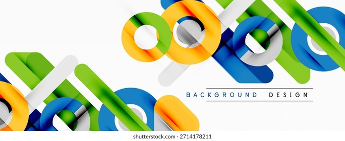 El Abstractas diseño colorido presenta Formas geométricas superpuestas. Los tonos brillantes crean una textura visual dinámica, estética moderna.