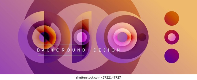 Abstractas diseño colorido presenta círculos superpuestos, Gradientes. El texto lee el diseño de fondo. Los tonos vibrantes crean un efecto visual dinámico.