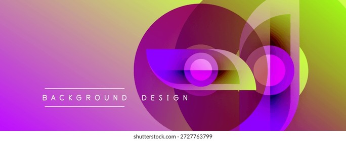 Abstractas diseño colorido presenta círculos superpuestos, Gradientes. Texto lee fondo, diseño. Los tonos vibrantes crean un impacto visual dinámico.