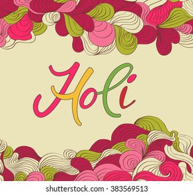  Abstract colorful design for Indian festival Holi celebrations. Vector Illustration.