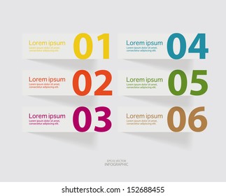 Abstract colorful design infographics number options banner template.