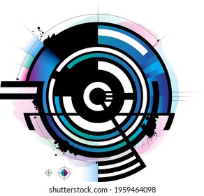 abstract colorful design inspired by crop circles, sacred geometry.