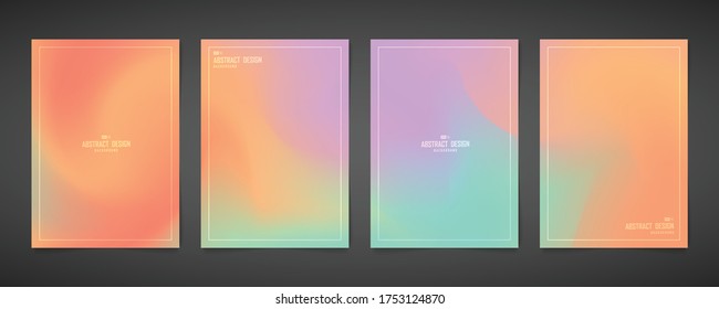 Abstract colorful design mesh of brochure a4 template bundle set. Use for poster, ad, design, presentation, artwork. illustration vector eps10