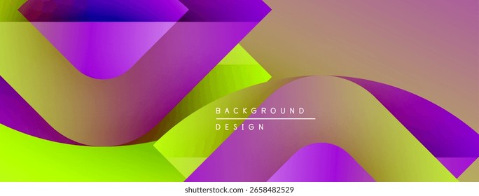 Abstract colorful design. Overlapping layers create dynamic visual effect. Bright gradients, smooth transitions, modern aesthetic.