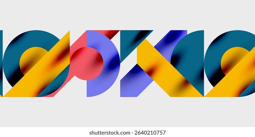 Abstract colorful design. Overlapping shapes create dynamic visual impact. Modern aesthetic, bold hues, geometric forms.