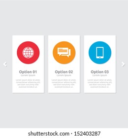 Abstract colorful design template with text space | infographics 3 options | business layout