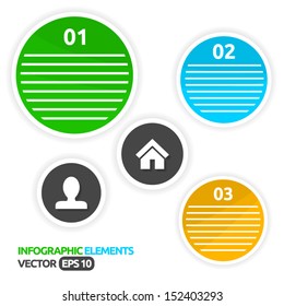 Abstract colorful design template with text space | infographics 3 options | business layout