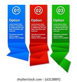 Abstract colorful design template with text space | infographics 3 options | business layout