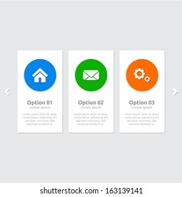 Abstract colorful design template with text space | infographics 3 options | business layout