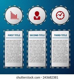 Abstract colorful design template with text space infographics 3 options business layout