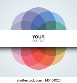 Abstract colorful design vector with cool circles text frame background