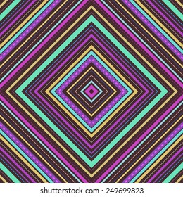 Abstract colorful diagonal striped background. Vector seamless pattern