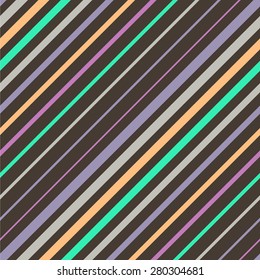 Abstract colorful diagonal striped background. Vector seamless pattern