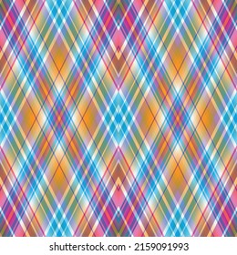 Abstract colorful diagonal striped seamless pattern with rhombus, vector eps 10